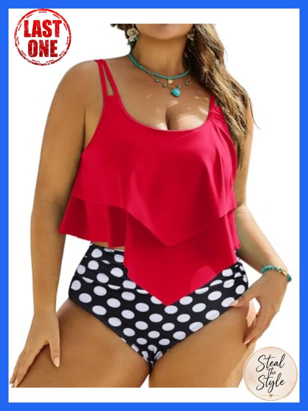 Plus Size Tankini Set with Tummy Control High Waisted Bathing Suit